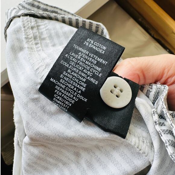 Sanctuary White & Gray Striped Cropped Utility Trouser Pant Cinched Ankle 27 - Picture 12 of 15